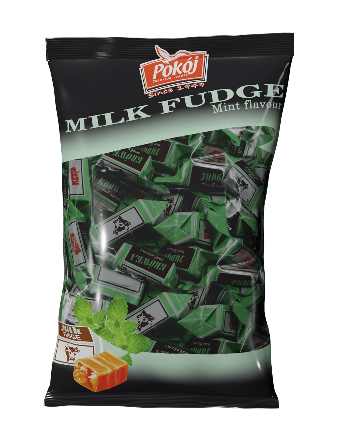 Krówka Bielska smakowa miętowa – krówki mleczne o smaku mięty Spółdzielni POKÓJ