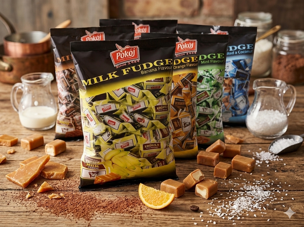 Krówka Bielska smakowa – krówki mleczne w różnych smakach Spółdzielni POKÓJ