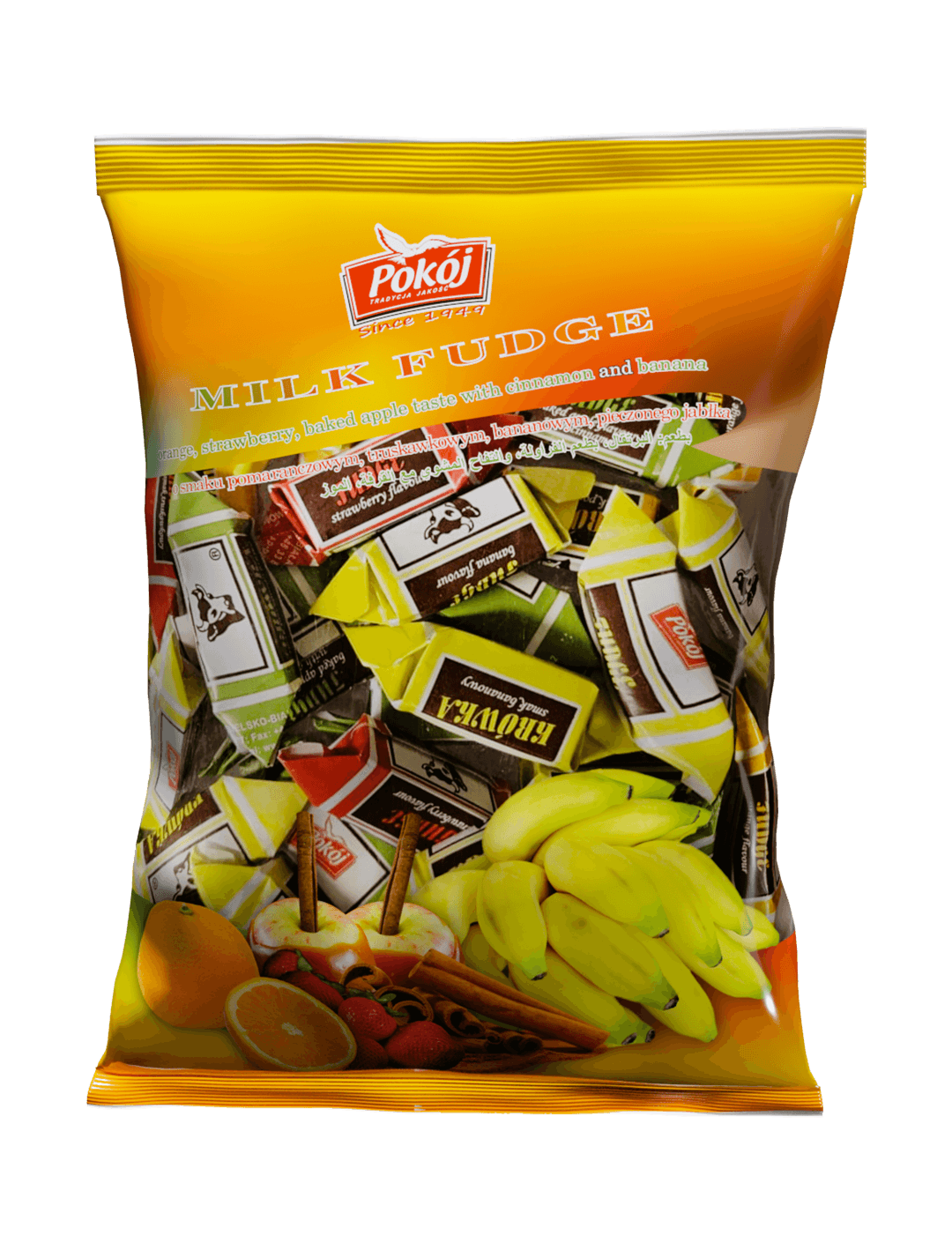 Krówka Bielska smakowa owocowa – krówki mleczne o różnych smakach owocowych Spółdzielni POKÓJ