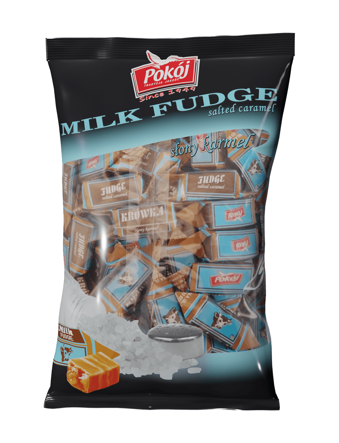 Krówka Bielska smakowa słony karmel – krówki mleczne o smaku salted caramel Spółdzielni POKÓJ