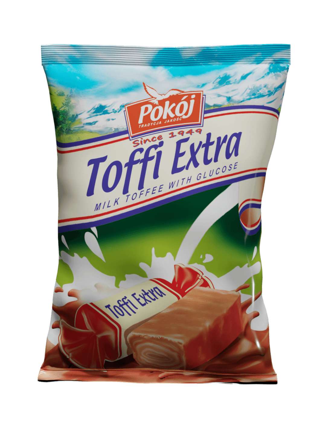 Cukierki toffi Extra w opakowaniu worek Spółdzielnia POKÓJ