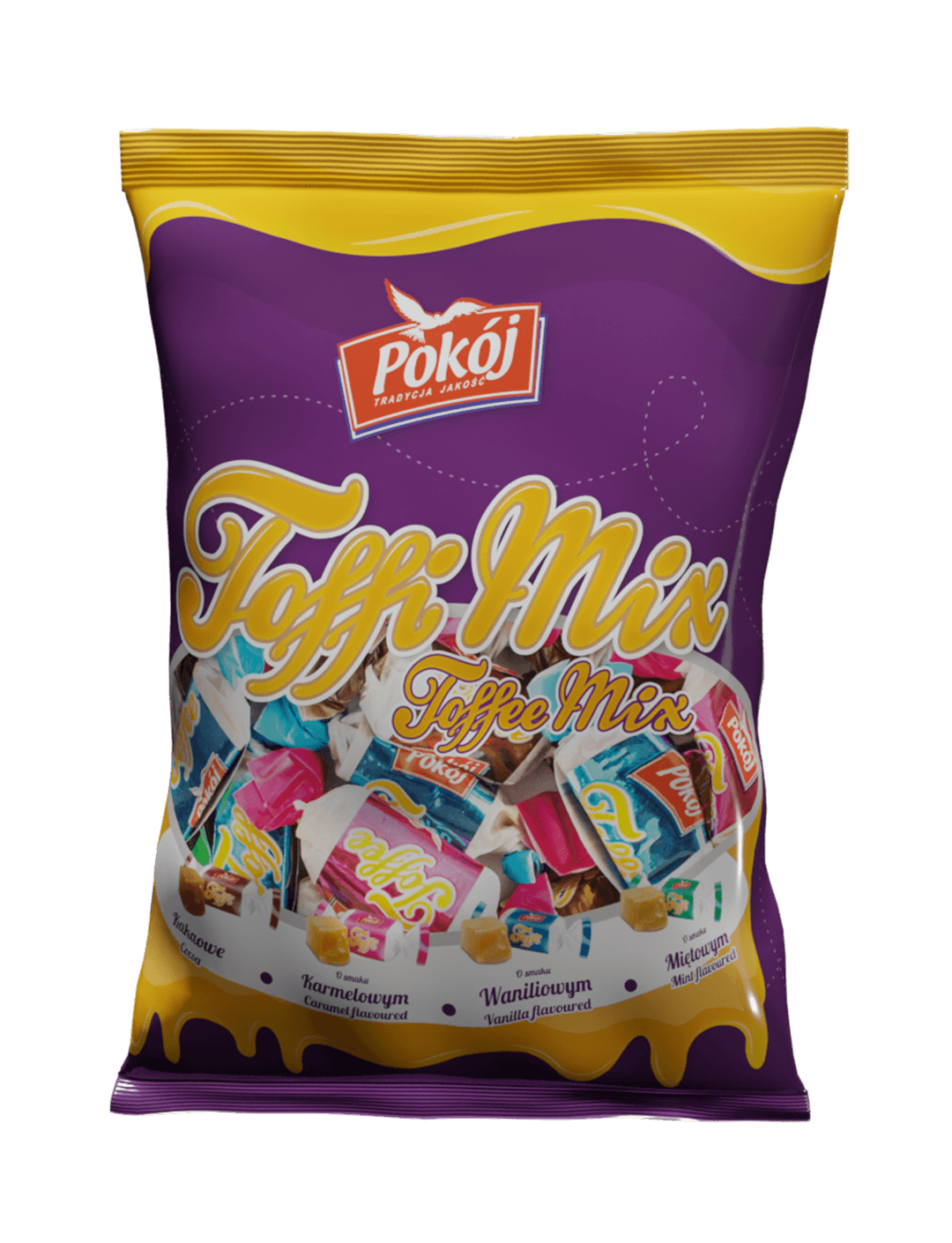 Cukierki Toffi Mix o różnych smakach w opakowaniu worek Spółdzielnia POKÓJ